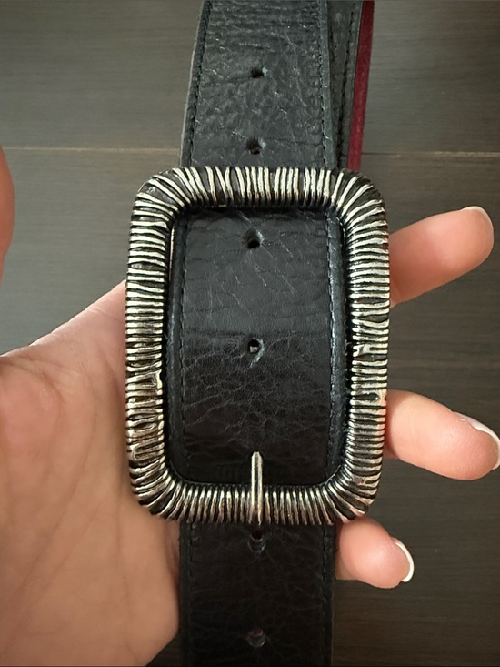 Old Gringo Black Belt with Red Interior and Silver Buckle main image 5
